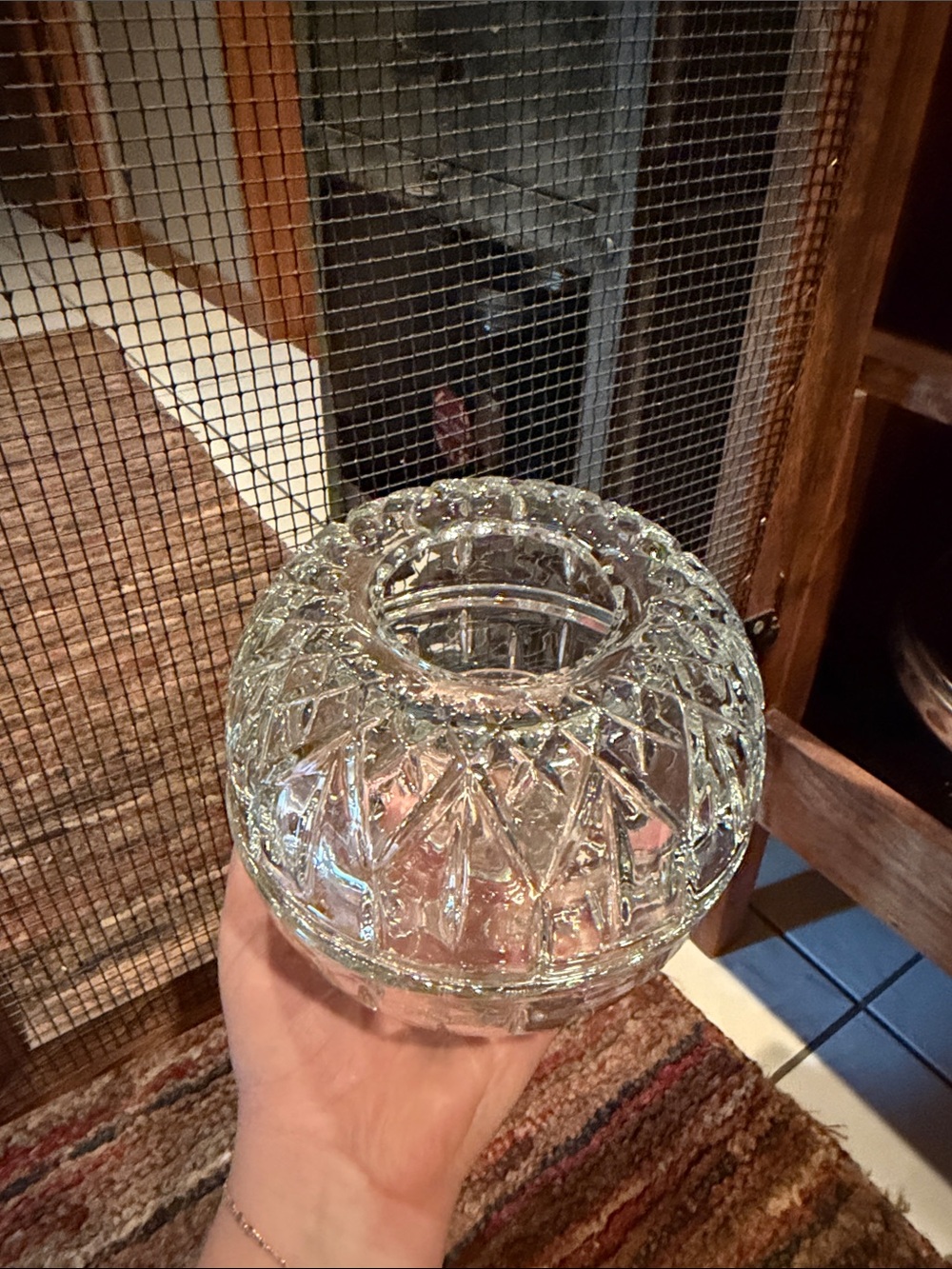 HOMCO PARTY LITE CLEAR GLASS VOTIVE CANDLE FAIRY LAMP MADE IN USA - Picture 2 of 7